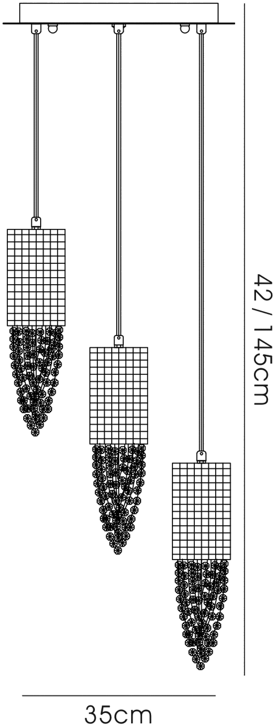 Camden Polished Chrome Crystal Ceiling Lights Diyas Multiple Crystal Pendants